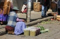 Bolivian woman selling wares at the market