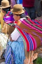 Bolivian women in traditional clothes on the street