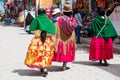 Bolivian women in traditional clothes on the street