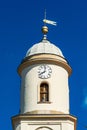 Bolkow, Poland - August 08, 2021. Catholic church of Saint Jadwiga in Main square with statue of Pope John Paul II Royalty Free Stock Photo