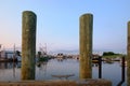 Bollard on a new pier to be used for docking and oyster dee Royalty Free Stock Photo