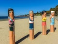 Bollards on the beach in Geelong