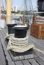 Bollards on the deck Royalty Free Stock Photo