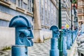 Bollards in Malostranske namesti in Prague Royalty Free Stock Photo