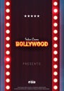 Bollywood indian cinema. Movie banner or poster in retro style with theatre curtain. Royalty Free Stock Photo