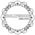 Bollywood traditional indian cinema lettering vector illustration.