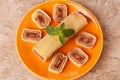 Bolo de rolo (swiss roll, roll cake) Brazilian dessert Royalty Free Stock Photo