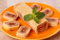 Bolo de rolo (swiss roll, roll cake) Brazilian dessert Royalty Free Stock Photo