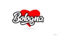 bologna city design typography with red heart icon logo Royalty Free Stock Photo