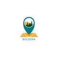 Bologna city map pin point vector logo Royalty Free Stock Photo