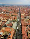 Bologna city from the top, Italy. History, time, art and beauty Royalty Free Stock Photo