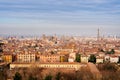 Bologna, cityscape from a high viewpoint in a winter afternoon. Emilia, Italy Royalty Free Stock Photo