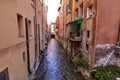 Bologna, Emilia Romagna, Italy. December 2018. A hidden part of the city reminiscent of Venice