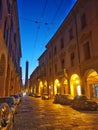 Bologna evening - golden street light