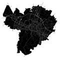 Bologna, Italy, Black and White high resolution vector map Royalty Free Stock Photo