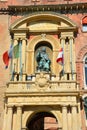 Bronze statue of Pope Gregory XIII, sitting and blessing. Royalty Free Stock Photo