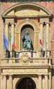 Bronze statue of Pope Gregory XIII, sitting and blessing. Royalty Free Stock Photo