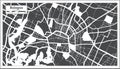 Bologna Italy City Map in Black and White Color in Retro Style. Outline Map Royalty Free Stock Photo