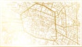 Bologna Italy City Map in Retro Style in Golden Color. Outline Map Royalty Free Stock Photo