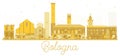 Bologna Italy City skyline golden silhouette.