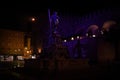 BOLOGNA, ITALY - Feb 08, 2016: Fountain of Neptune, decorated with a statue of the ancient sea god, at Piazza Nettuno, Bologna Royalty Free Stock Photo