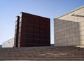 Shoah Memorial monument in Bologna. This monument represents the cells of the deportees. Two Royalty Free Stock Photo