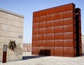 Shoah Memorial monument in Bologna. This monument represents the cells of the deportees. Two