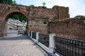 Bologna, Italy - July 10, 2022: Staircase at Parco della Montagnola in Bologna, Italy with ruins of Castello di Porta Royalty Free Stock Photo