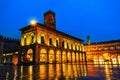 Bologna, Italy. King Enzo palace at the main square at night Royalty Free Stock Photo