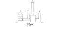 Bologna of Italy landmarks skyline illustration