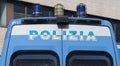 Italian Police rear van with Polizia logo. Italy