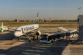 BOLOGNA, ITALY - OCTOBER 23, 2018: Ryanair airplane at Bologna Guglielmo Marconi Airport, Ita