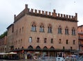 Palazzo in Piazza Maggiore is a central square in Bologna Royalty Free Stock Photo