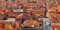 Bologna Italy. Panoramic view of old town