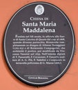 Sign of the Church of Santa Maria Maddalena