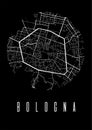 Bologna map vector black poster. Round circular view, street map of Bologna city A4 illustration Royalty Free Stock Photo