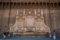 The Bologna Old Fountain is located against the town hall, on the side of via Ugo Bassi, in Bologna, Italy Royalty Free Stock Photo