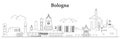 Bologna cityscape line art vector illustration