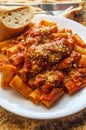 Bolognese Rigatoni Braciola Royalty Free Stock Photo