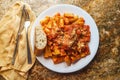 Bolognese Rigatoni Braciola Royalty Free Stock Photo