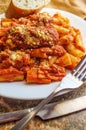 Bolognese Rigatoni Braciola Royalty Free Stock Photo
