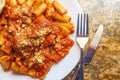 Bolognese Rigatoni Braciola Royalty Free Stock Photo