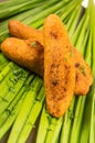 Bolon an ecuadorian typical food on a green leaf