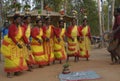 The tribal women from bolpur santiniketan are called Santhals Royalty Free Stock Photo