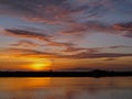 Sunset View from Bolsa Chica Ecological Preserve and Wetlands, Huntington Beach, California Royalty Free Stock Photo