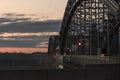 Bolsheokhtinsky bridge at dawn