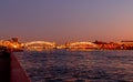 Bridge of Peter Great in Saint-Petersburg, Russia. Night view Royalty Free Stock Photo