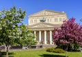 Bolshoi theatre Big theater building in spring, Moscow, Russia Royalty Free Stock Photo