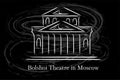 Bolshoi Theatre in Moscow, Russia lineart illustration for logo, icon, poster, banner, white line on blackboard background