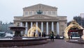 The Bolshoi Theatre in Moscow in winter